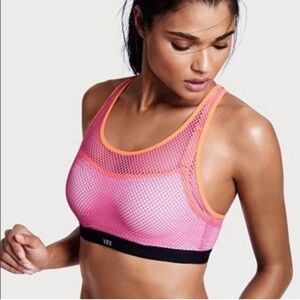 VSX Victoria's Secret sports bra size 32C pink orange mesh Athleisure